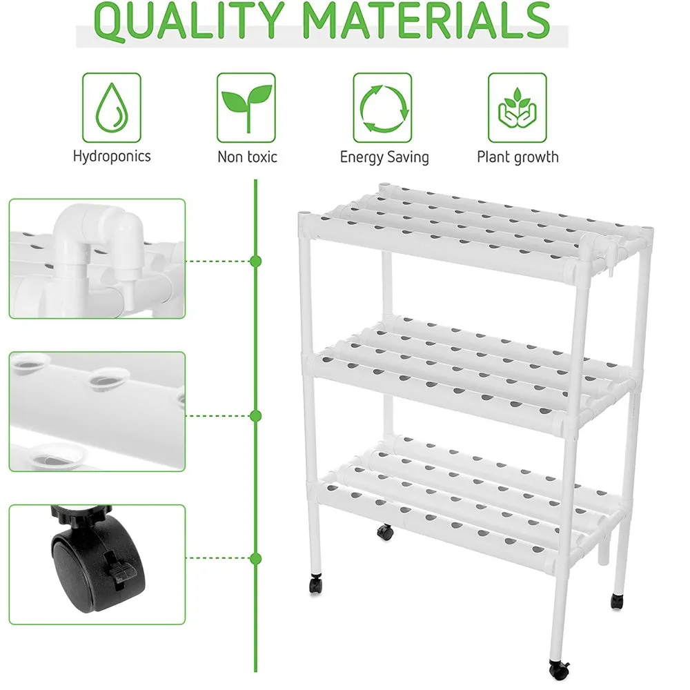 108 Plant Sites Hydroponic Grow Tool Kit | Vegetable Garden Hydroponic Grow System | With Wheels
