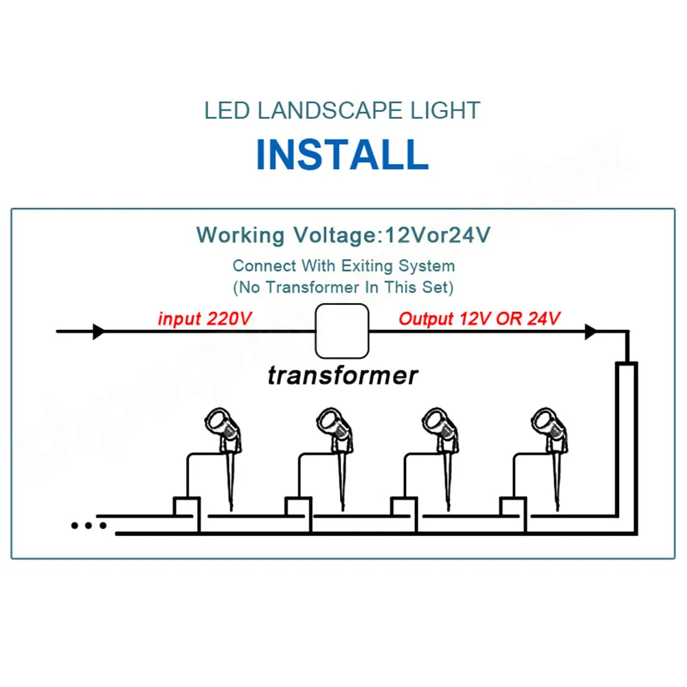 10PCS LED Spotlights Landscape | Warm Light Lamp | Waterproof Outdoor Garden Yard | 12V