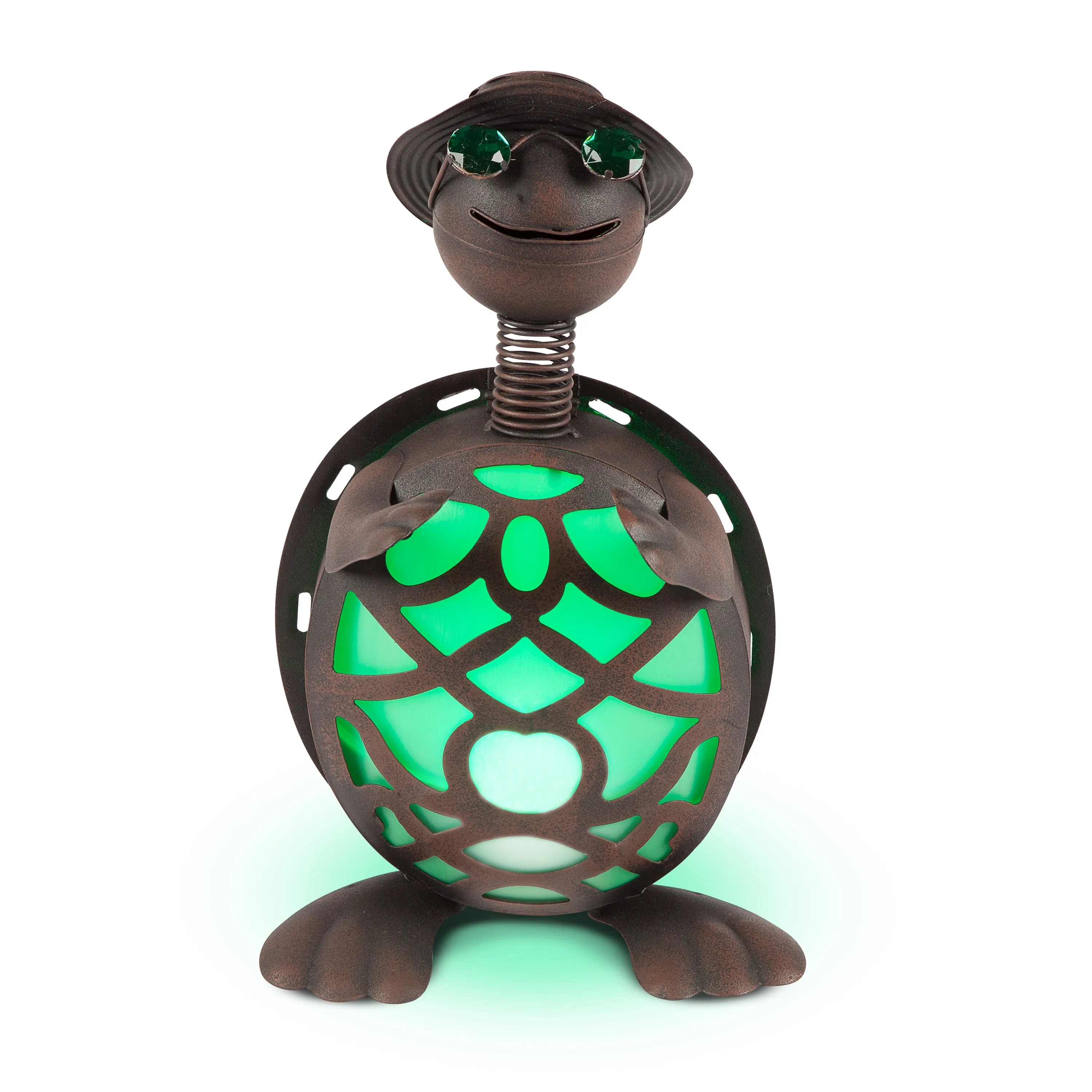 14.5 Inch High Solar Powered Metal Turtle Figurines,, set of 2
