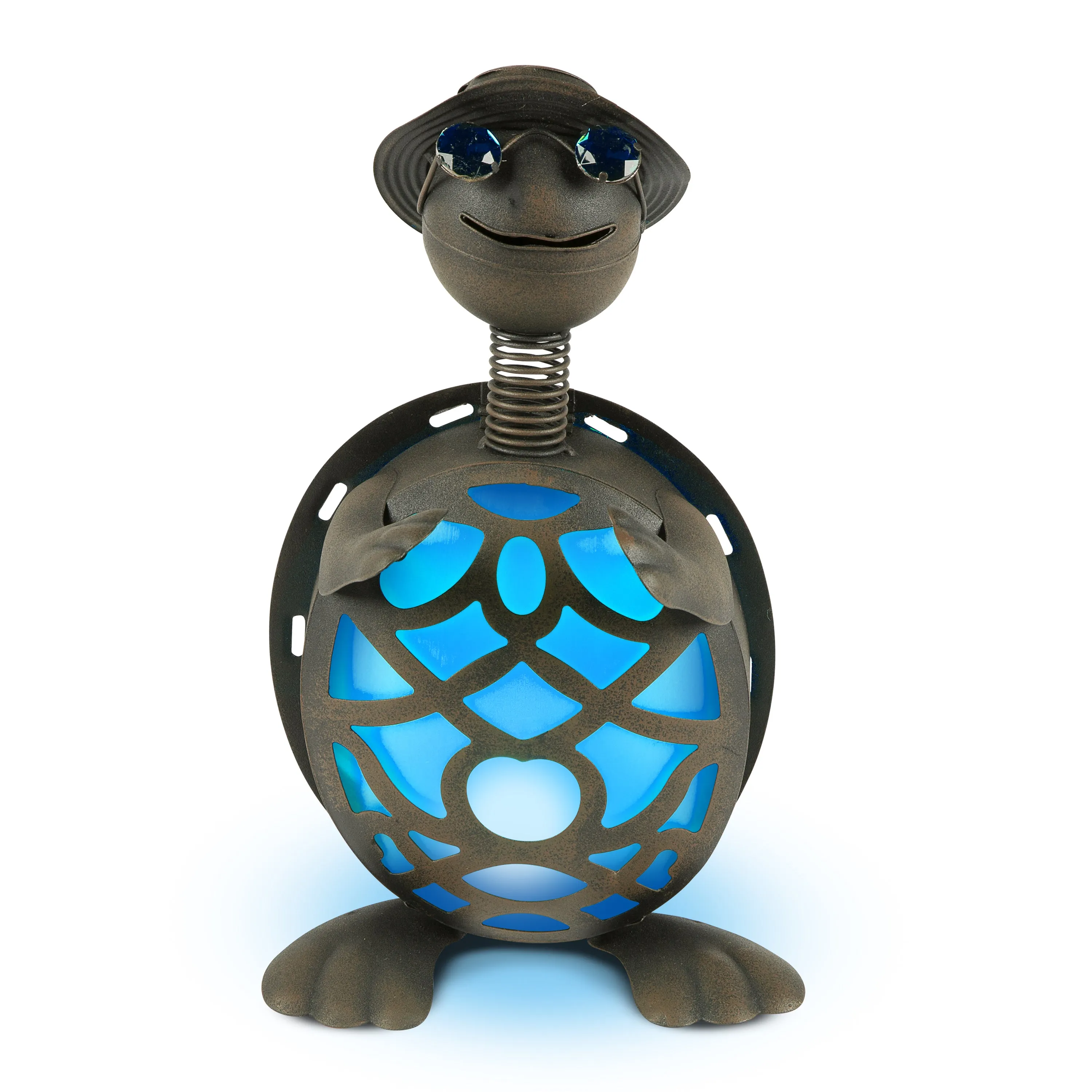 14.5 Inch High Solar Powered Metal Turtle Figurines,, set of 2