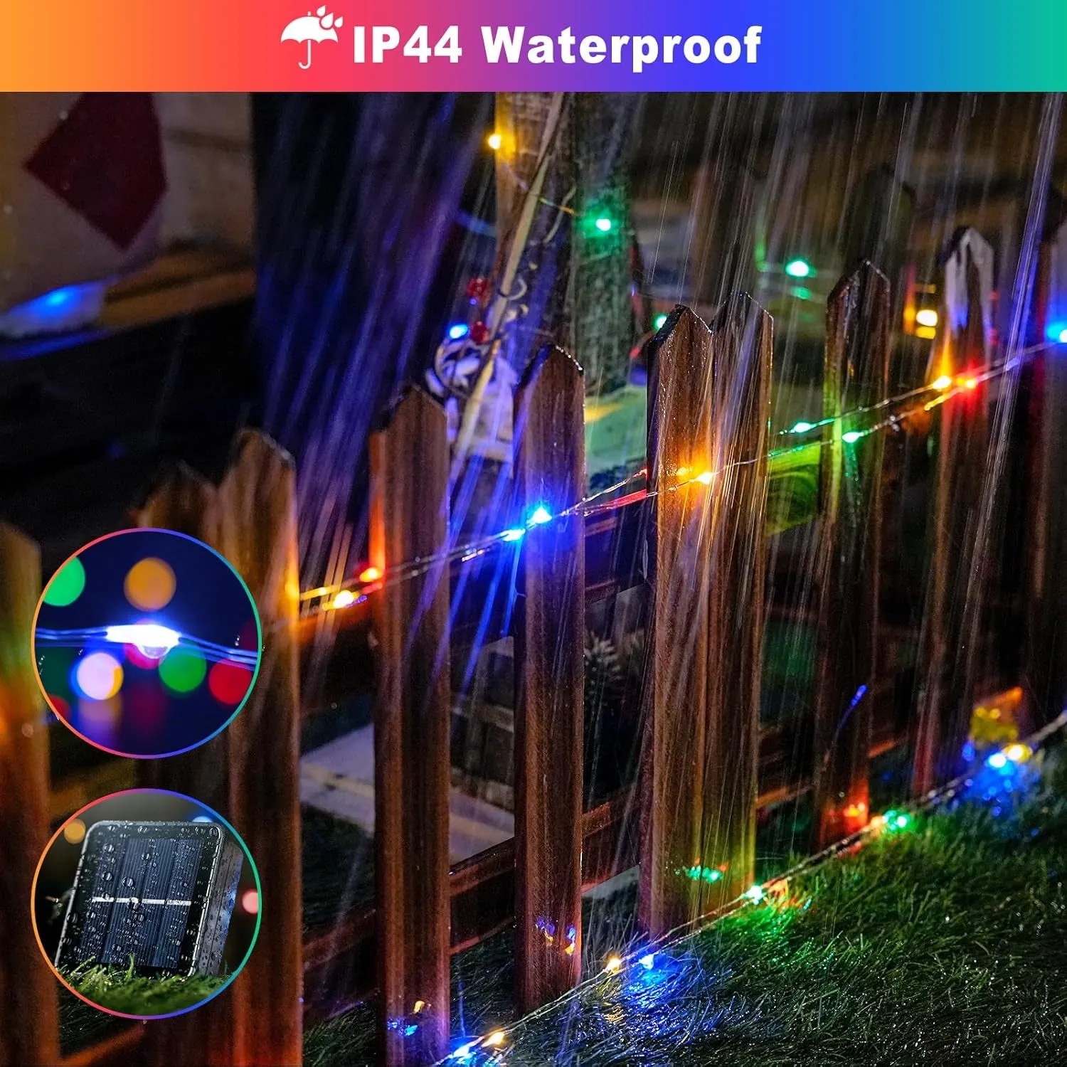2 Pack Solar Christmas Lights, Total 400 LED Solar Christmas Tree Lights Outdoor Waterproof, 8 Modes Multicolor Solar Fairy Lights for Tree Patio Party