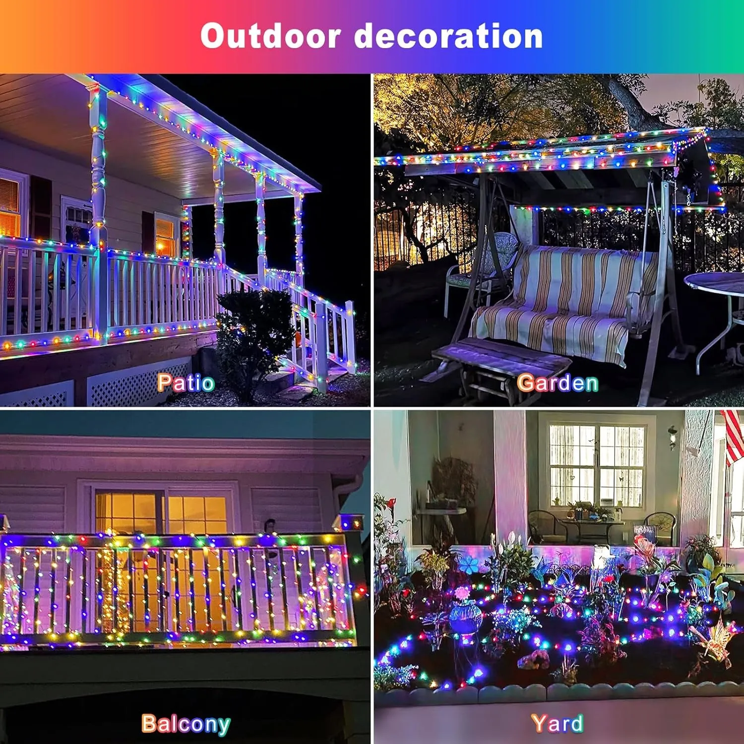 2 Pack Solar Christmas Lights, Total 400 LED Solar Christmas Tree Lights Outdoor Waterproof, 8 Modes Multicolor Solar Fairy Lights for Tree Patio Party