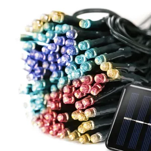 25M 200LED String Solar Powered Multi Colour Fairy Lights Garden Christmas Decor