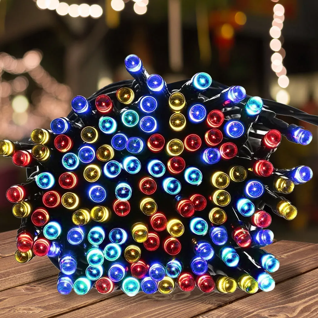 25M 200LED String Solar Powered Multi Colour Fairy Lights Garden Christmas Decor