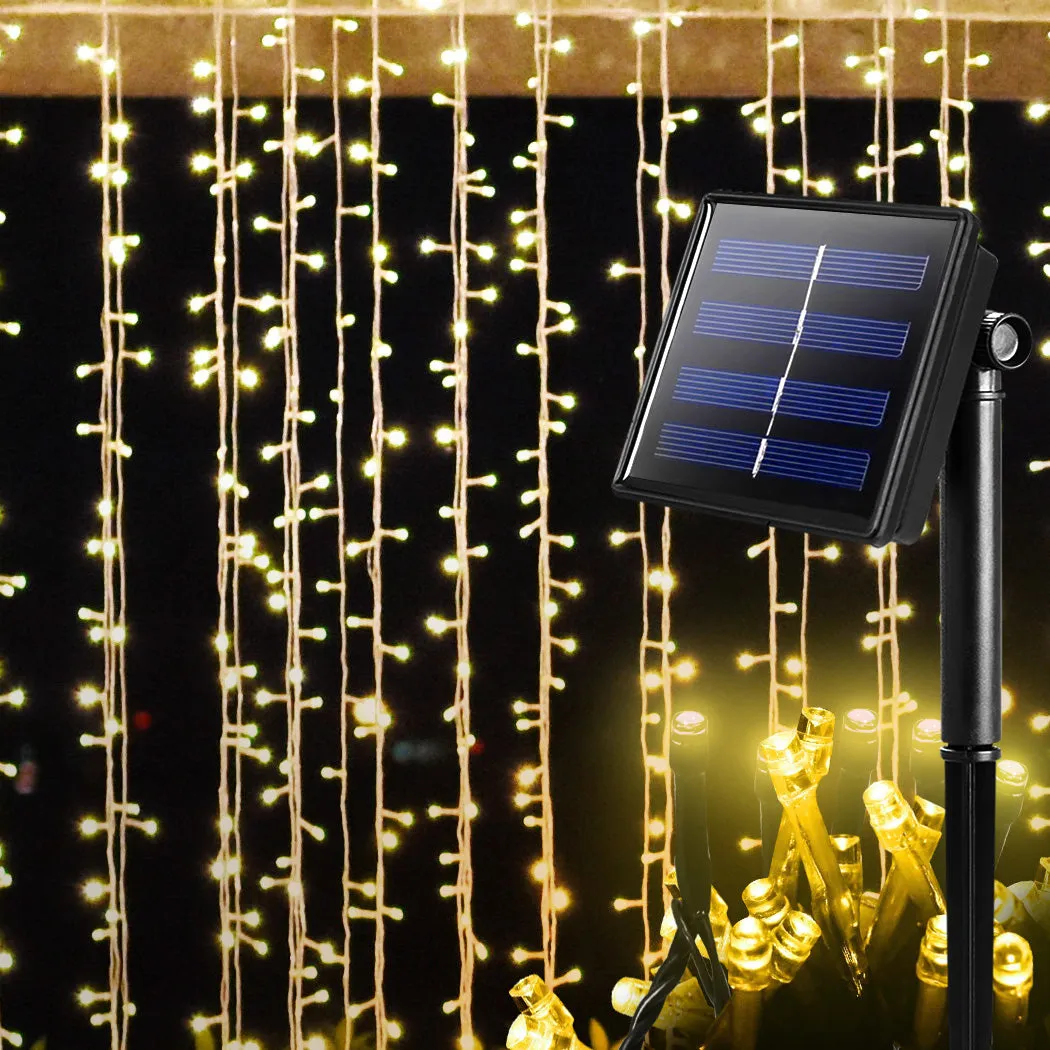 30M 300 LED Bulbs String Solar Powered Fairy Lights Garden Christmas Decor 8 Modes - Warm White