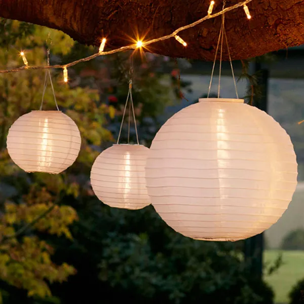 40cm Cloud White Miami Solar Lantern