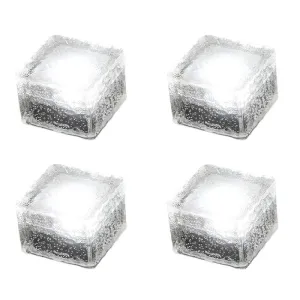 4Pcs White Color Solar Brick Outdoor Decorative Led Lights Fa-Lc57B