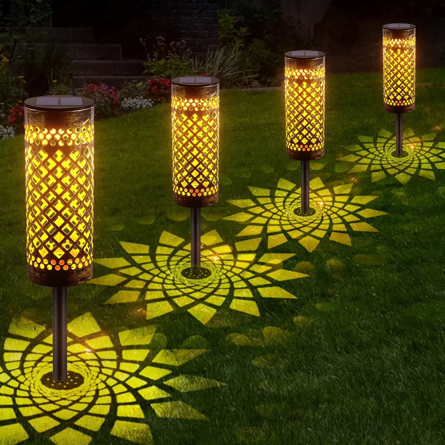 6 Pack Solar Pathway Lights Outdoor
