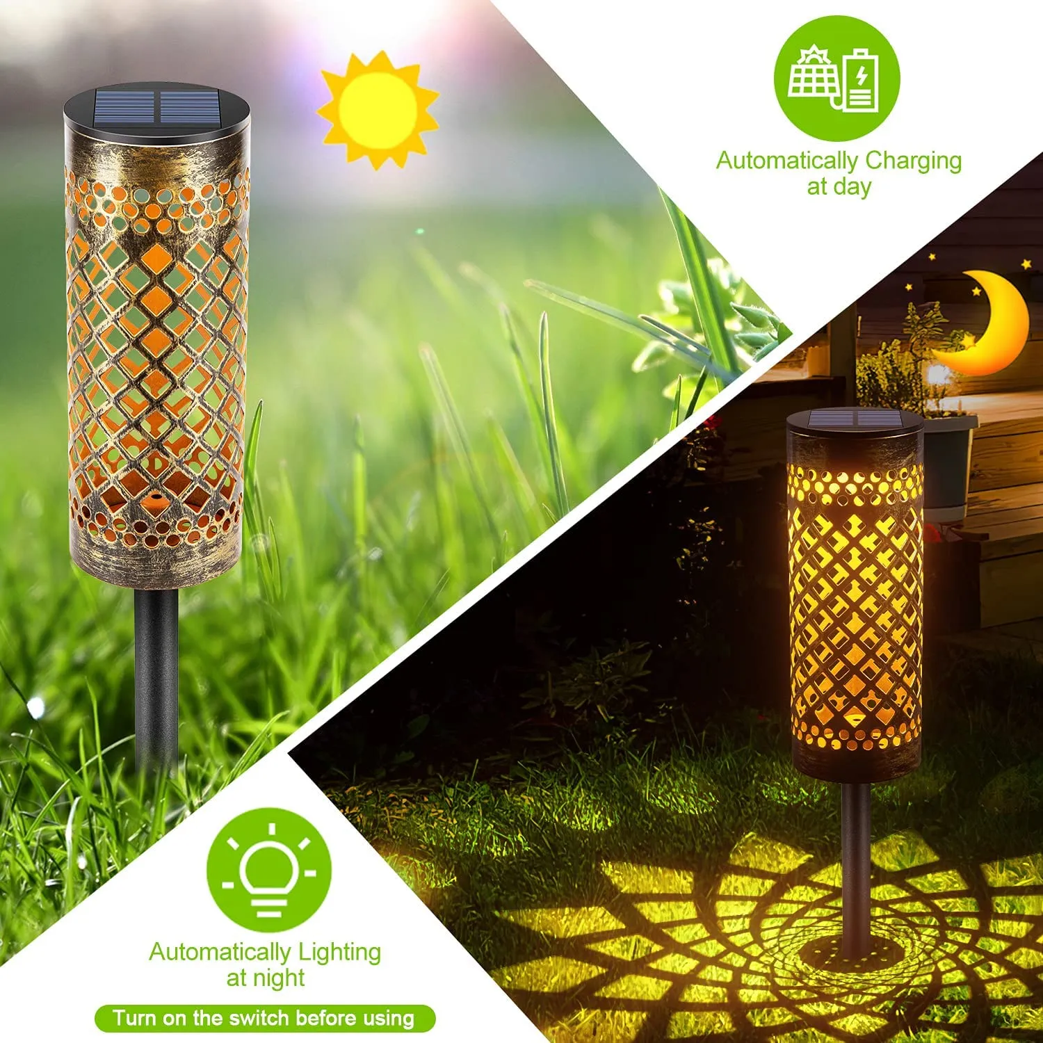 6 Pack Solar Pathway Lights Outdoor