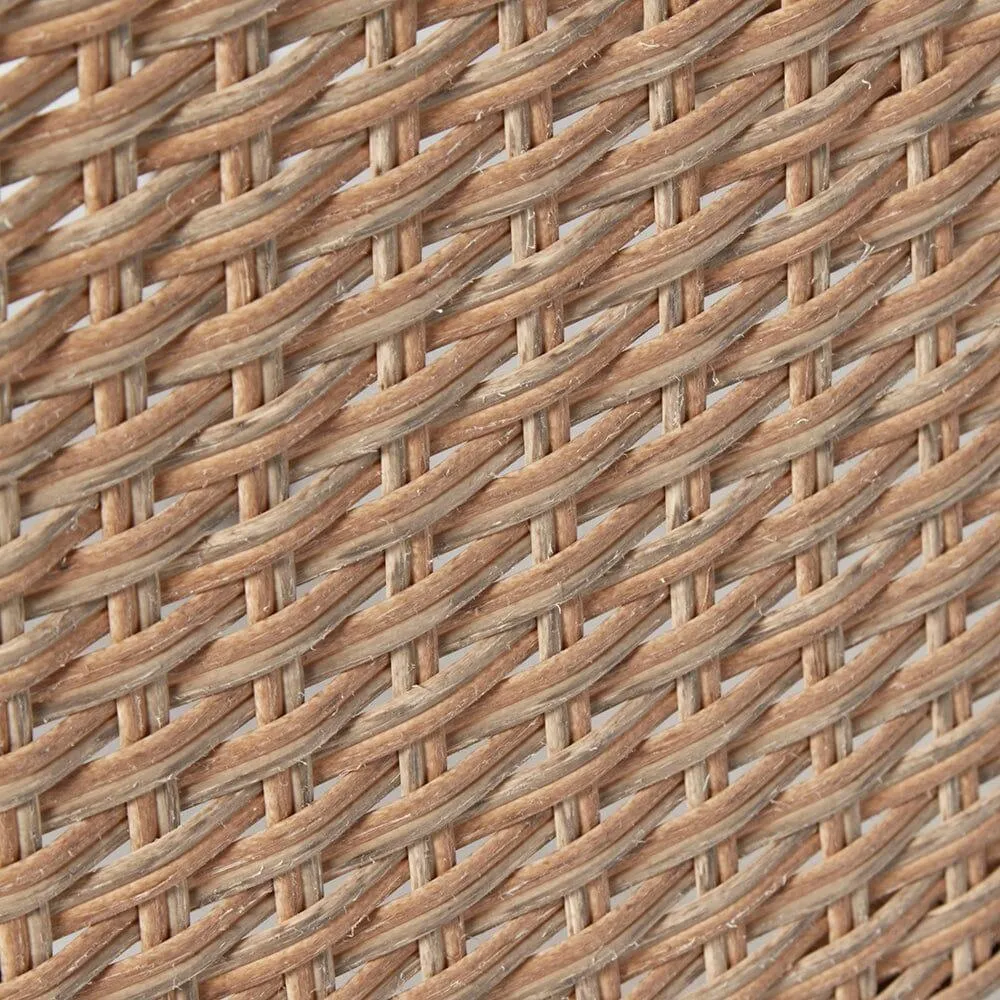 8 Seater Rattan Cube Outdoor Dining Set -  Natural Brown Weave Polywood Top