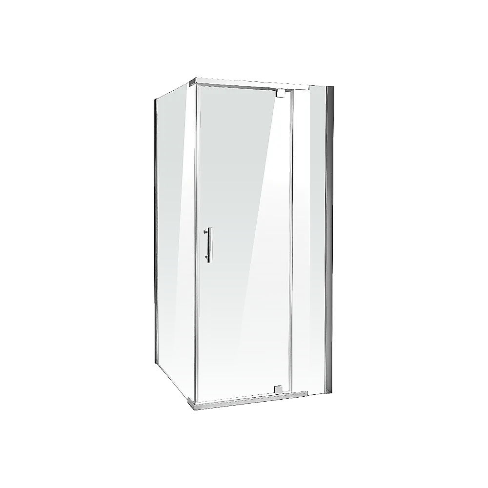 8mm Tempered Glass Shower Screen Pivot Door, Reversible Panels, Chrome - Della Francesca