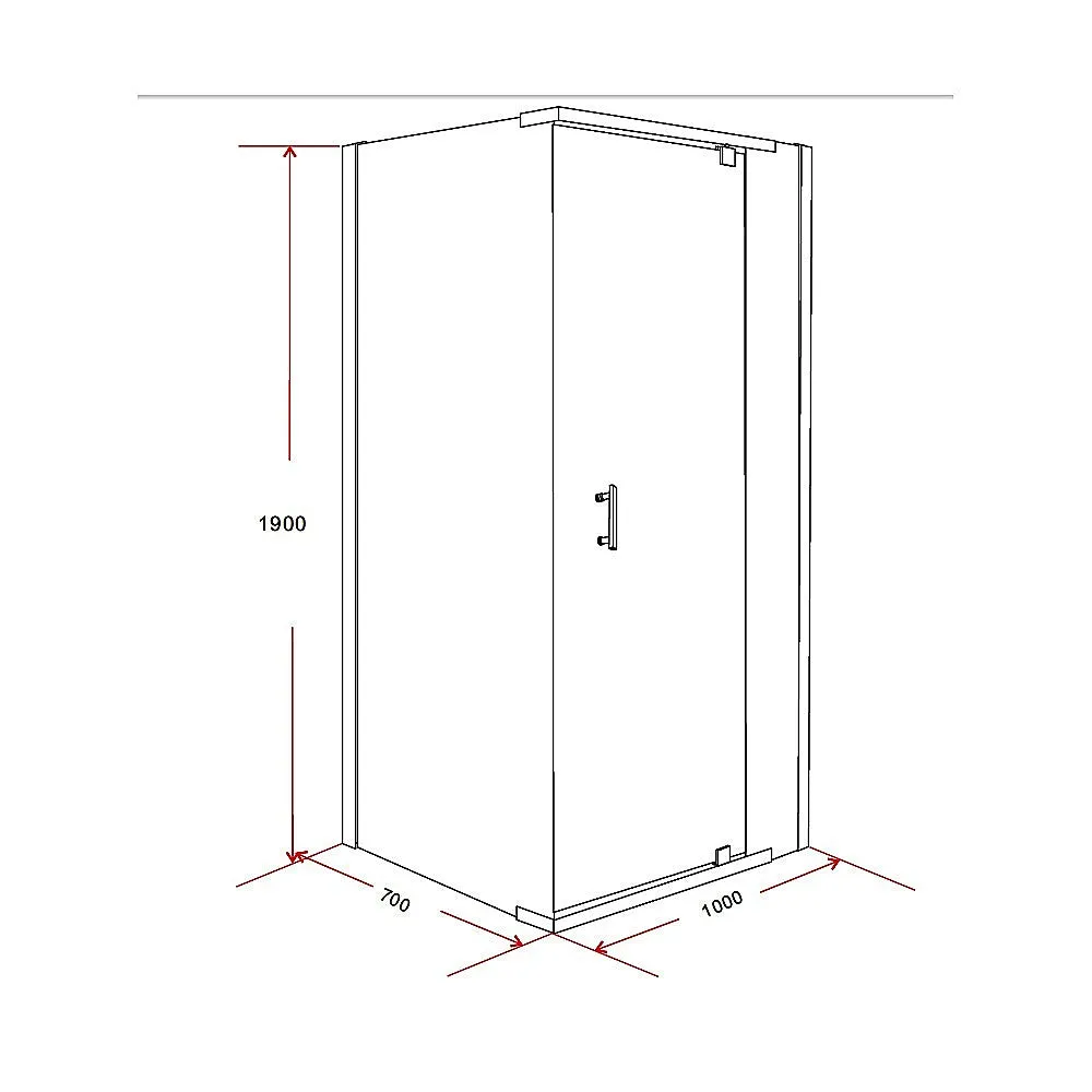 8mm Tempered Glass Shower Screen Pivot Door, Reversible Panels, Chrome - Della Francesca