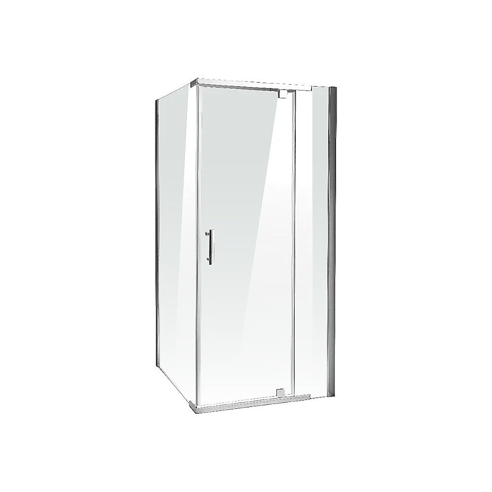 8mm Tempered Glass Shower Screen Pivot Door, Reversible Panels, Chrome - Della Francesca
