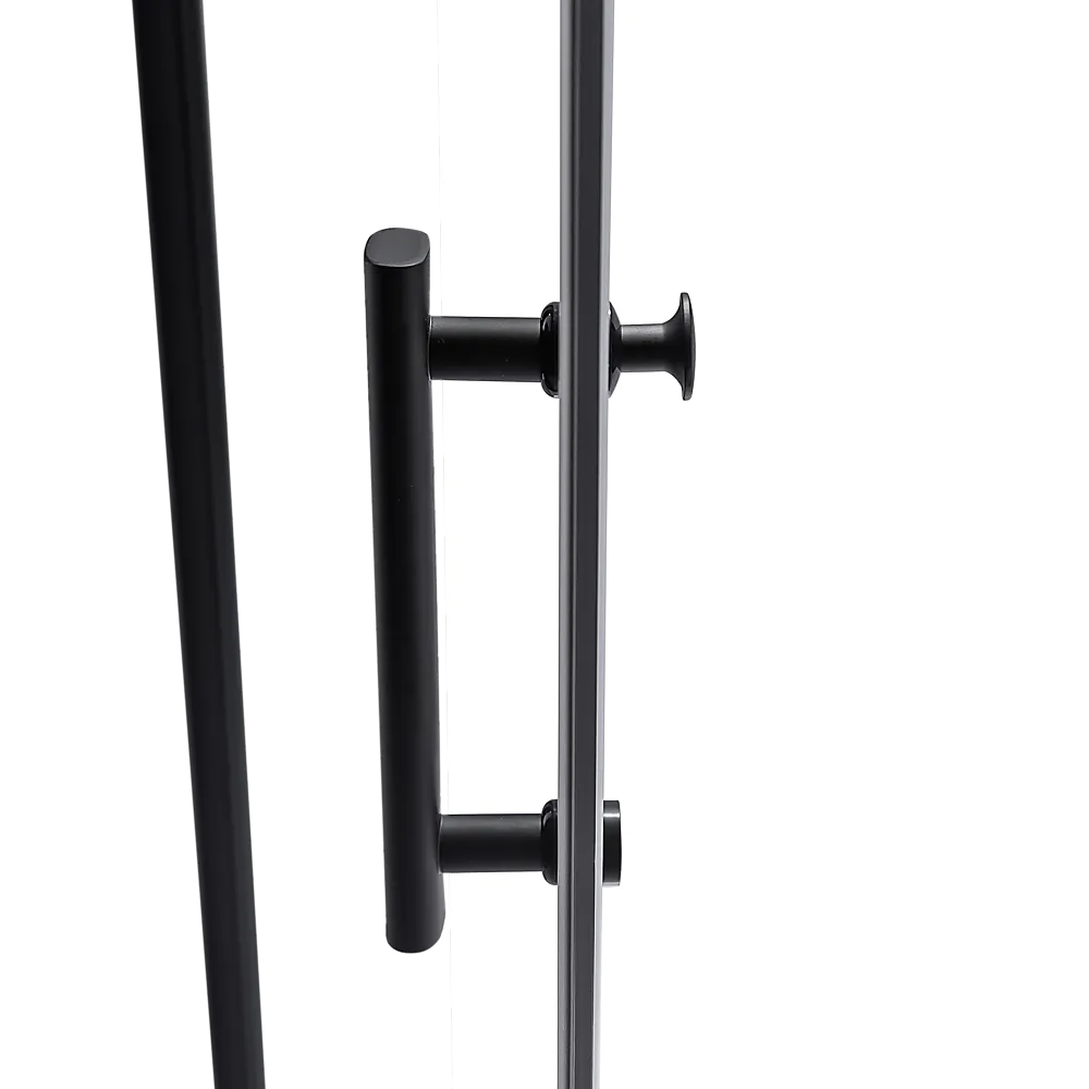 900x900mm Black Framed Safety Glass Shower Screen by Della Francesca