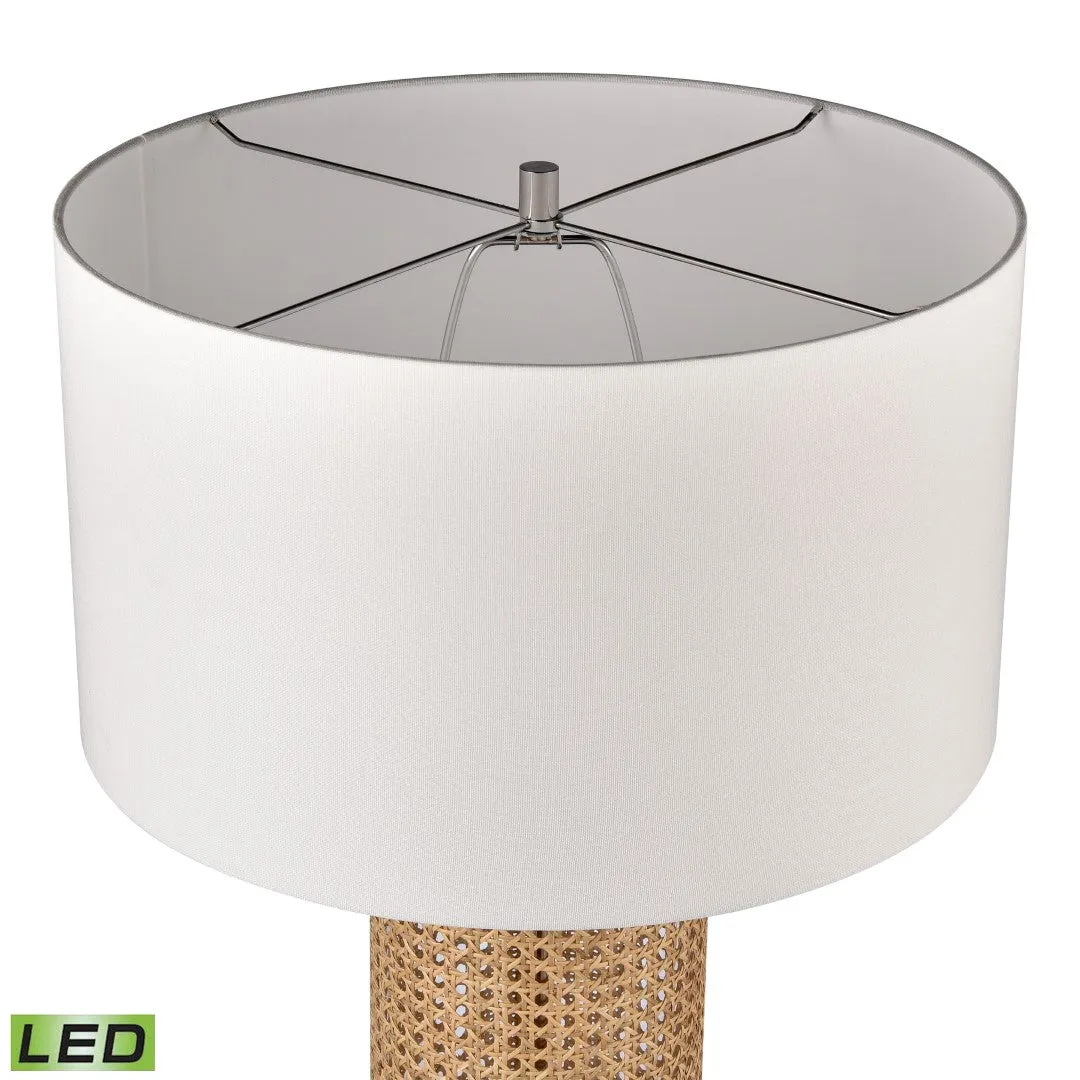 Addison 35" High Transitional Table Lamp with Natural Rattan, LED Bulb, and Sleek Nickel Base