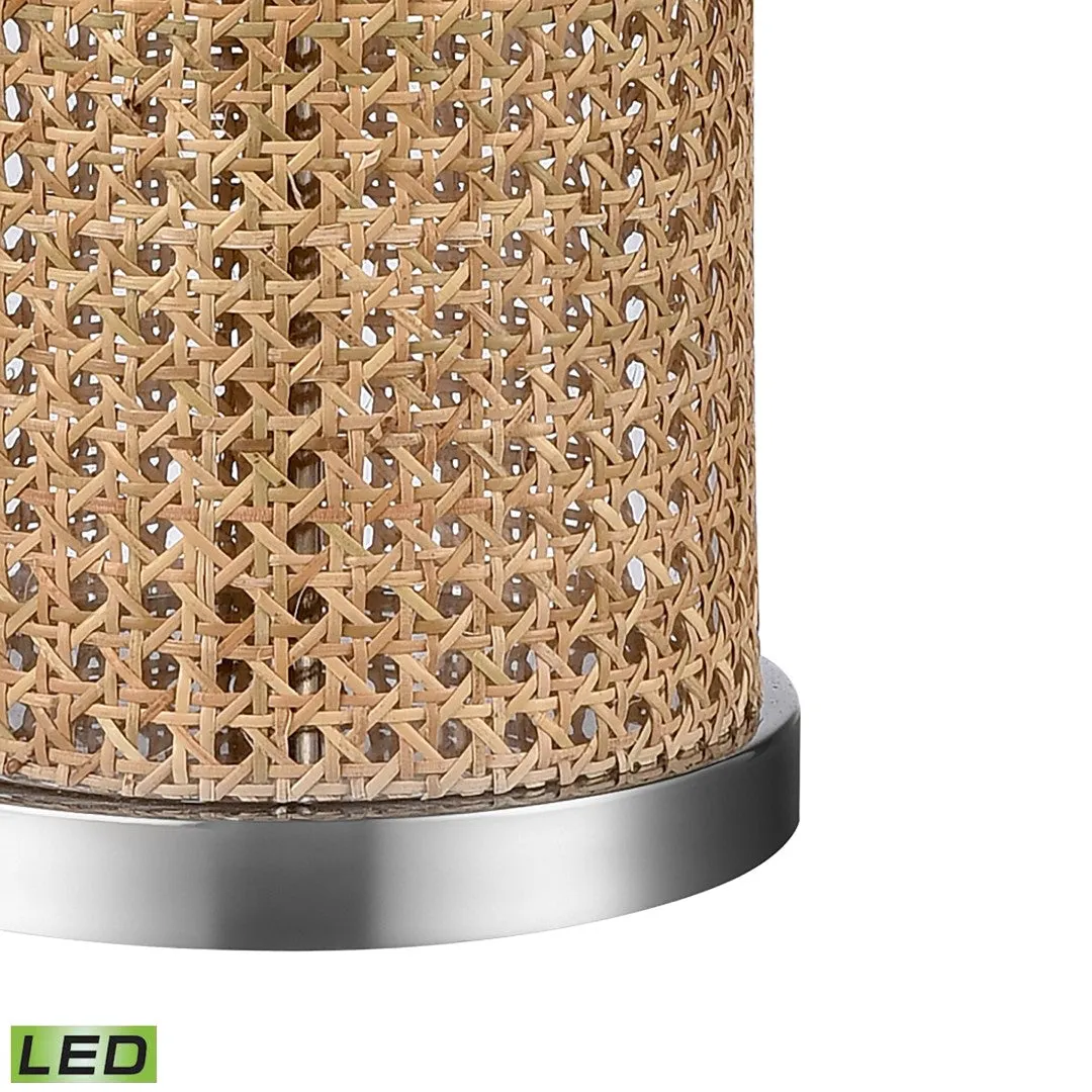 Addison 35" High Transitional Table Lamp with Natural Rattan, LED Bulb, and Sleek Nickel Base