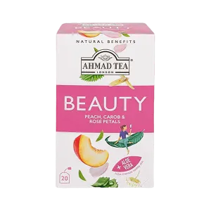 AHMAD TEA BEAUTY PEACH CAROB & ROSE PETALS 20PCS