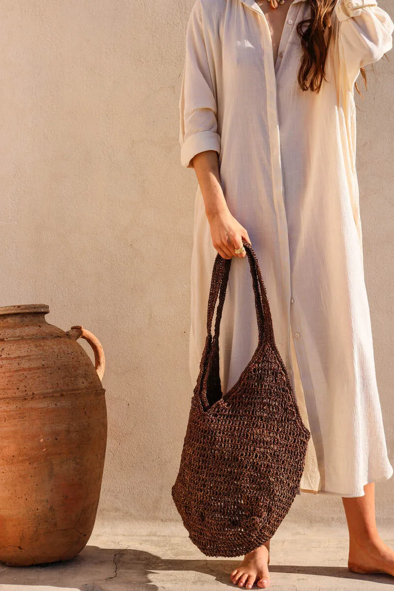 ALL WE NEED WEAVE BAG - CHOCOLATE