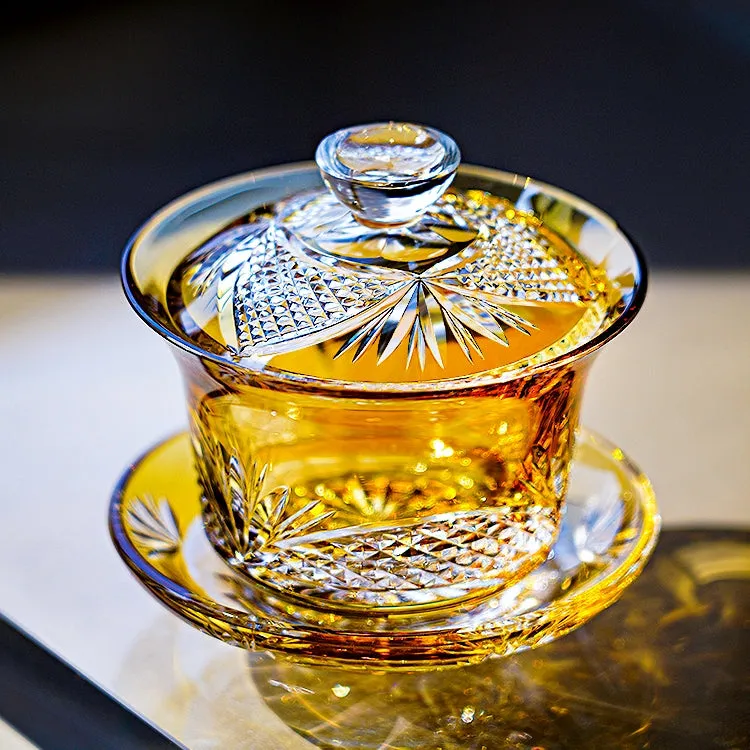 Amber Chrysanthemum Handcrafted Tea Set