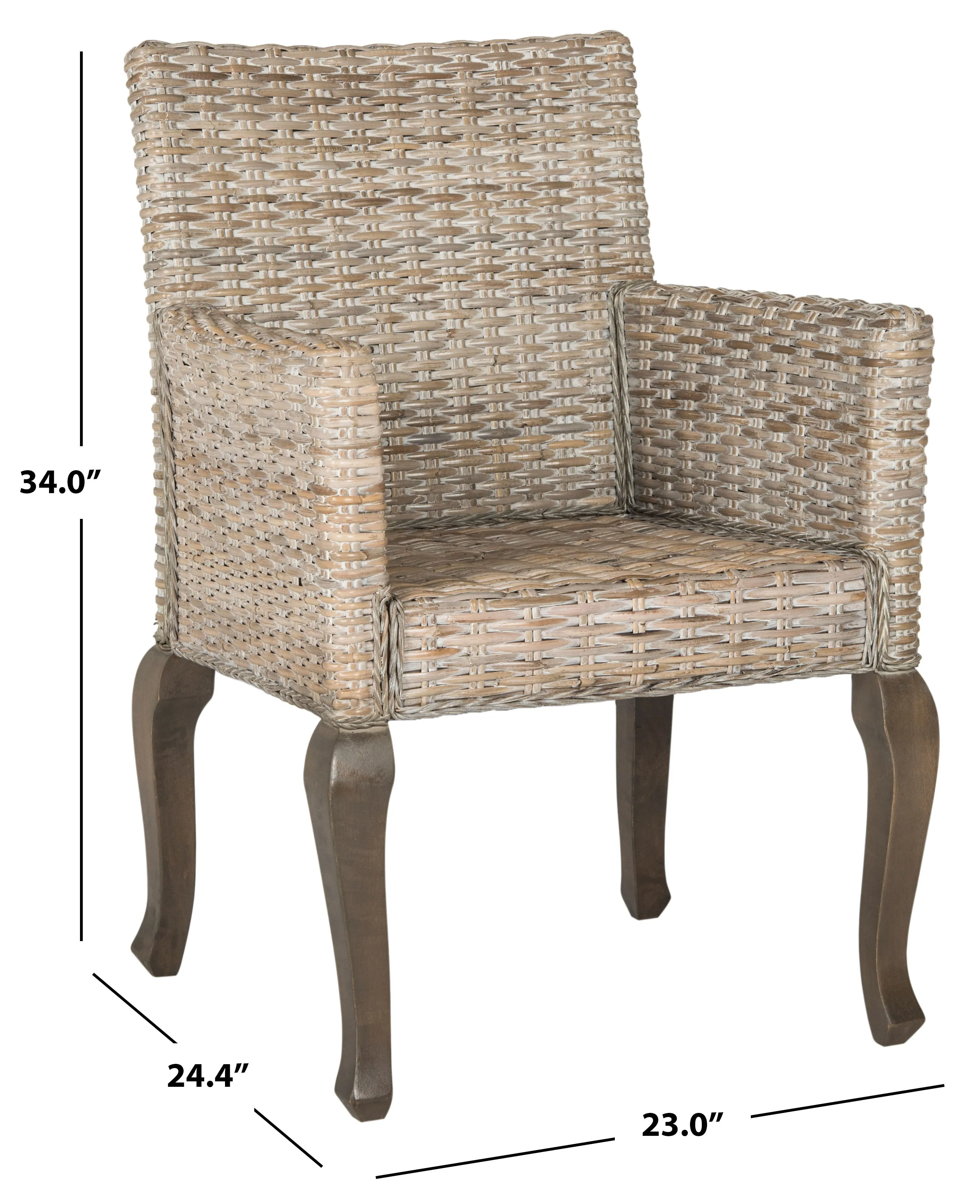 ARMANDO 18''H WICKER DINING CHAIR (SET OF 2)