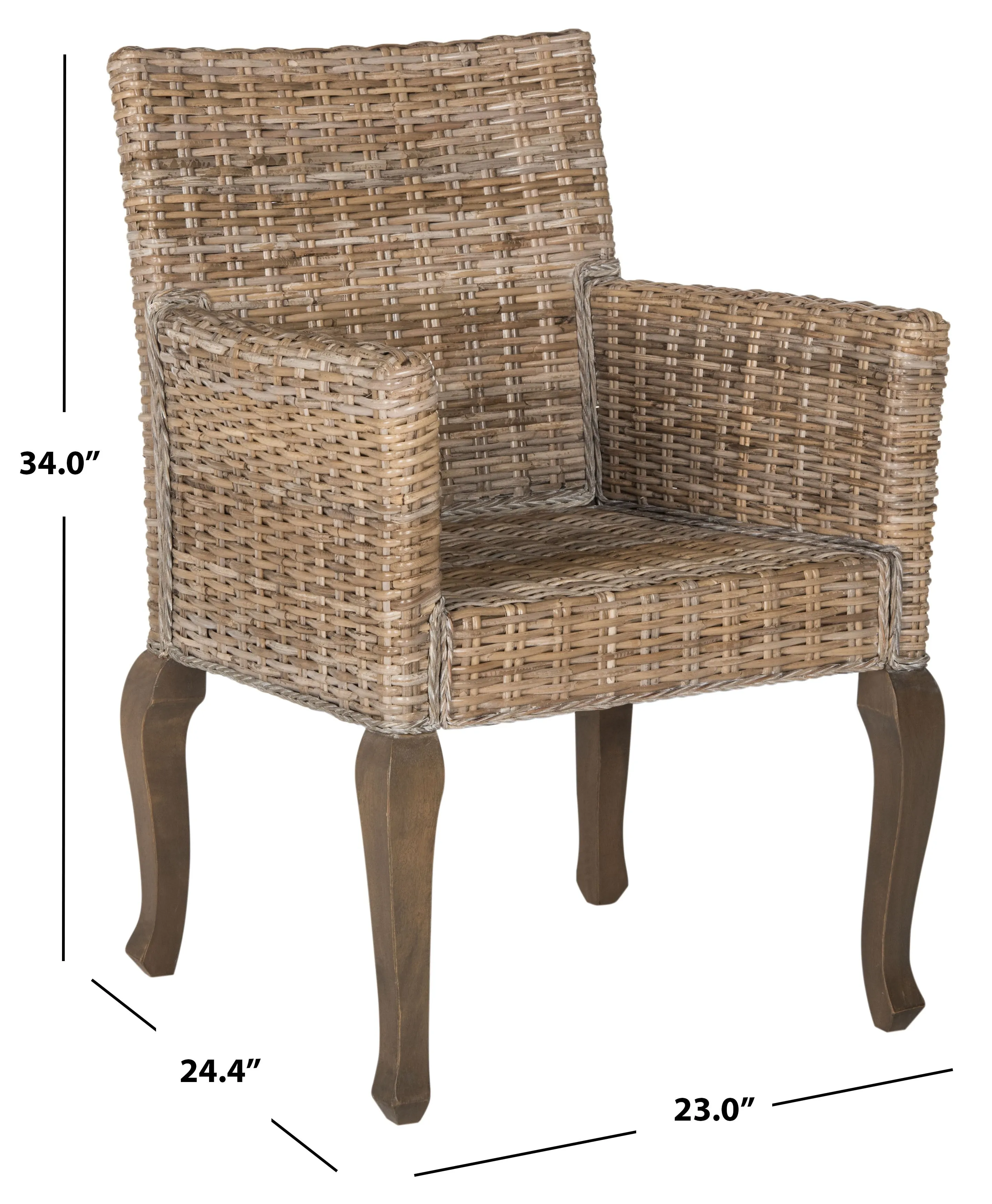 ARMANDO 18''H WICKER DINING CHAIR (SET OF 2)