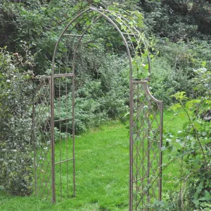 Ascalon Lattice Arch with Gates - 'Antique Green Rust'