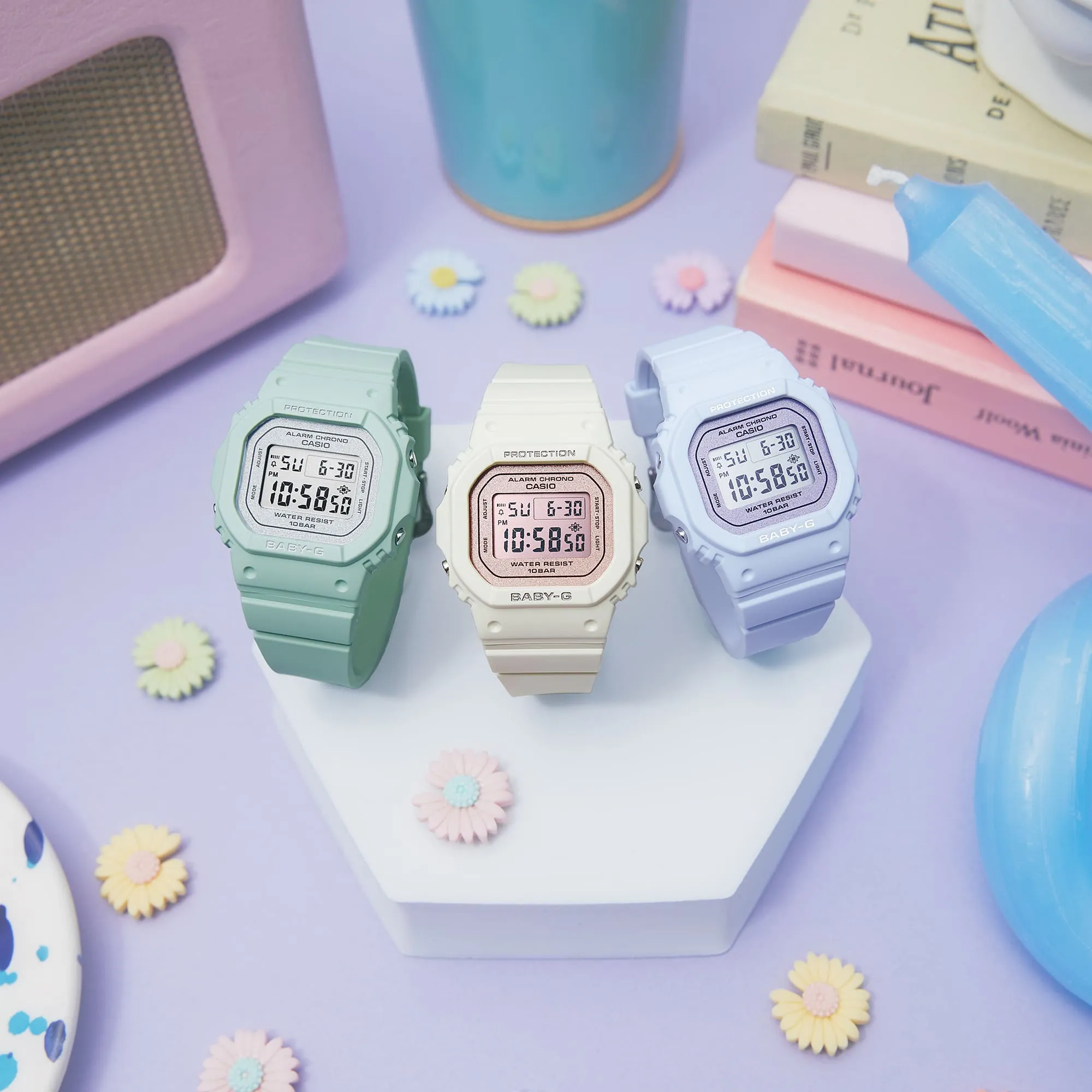BABY-G Digital Spring Colours Blue Resin Band Watch BGD565SC-2D