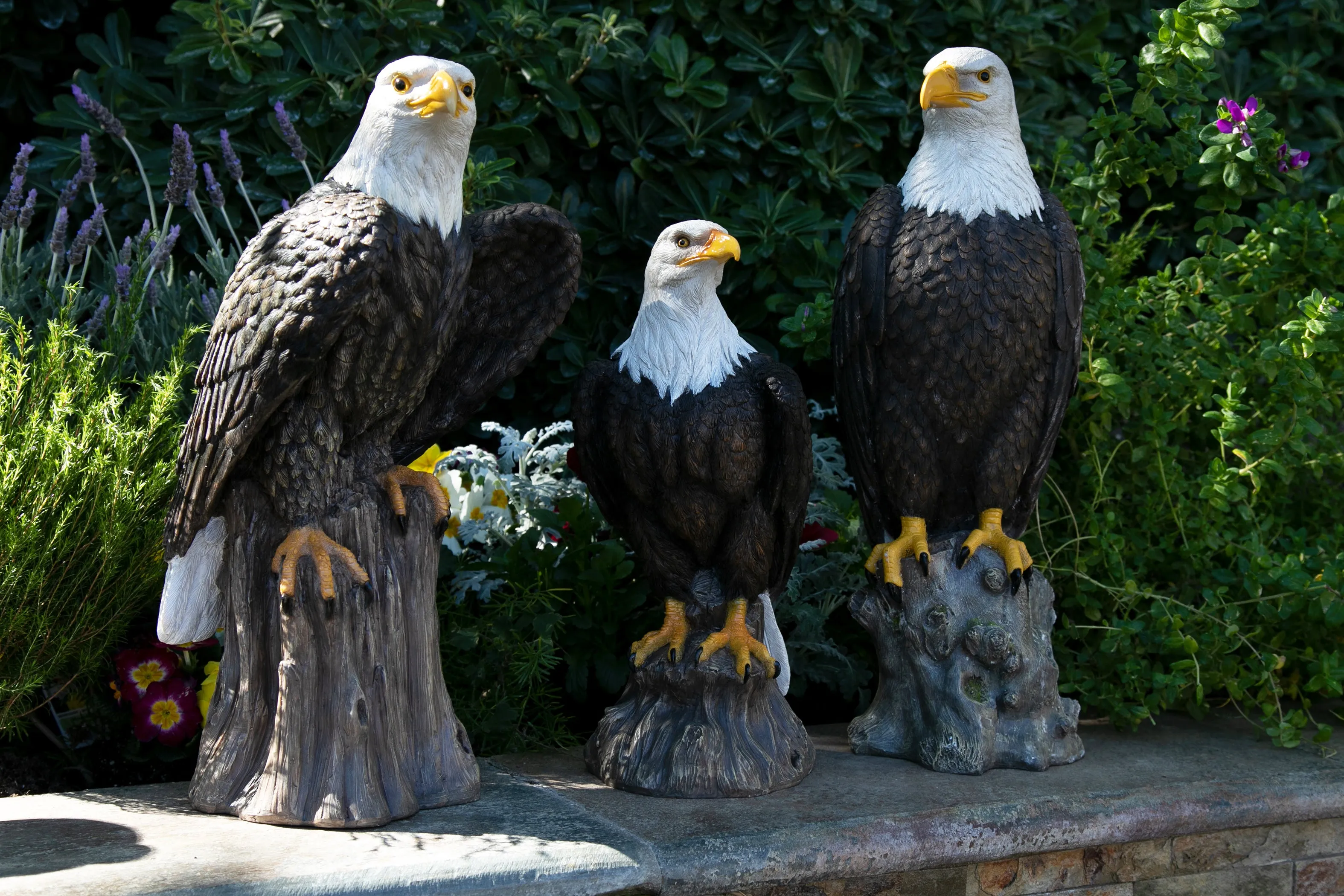 Bald Eagle on a Rock Statue, 8 by 21.5 Inches
