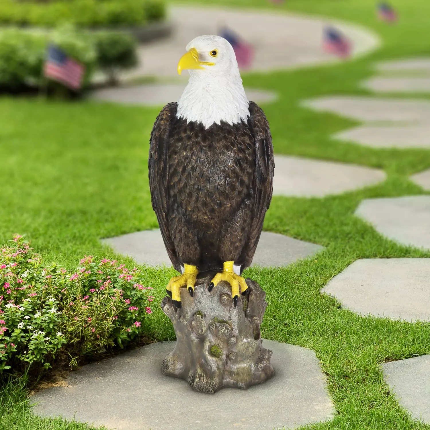 Bald Eagle on a Rock Statue, 8 by 21.5 Inches