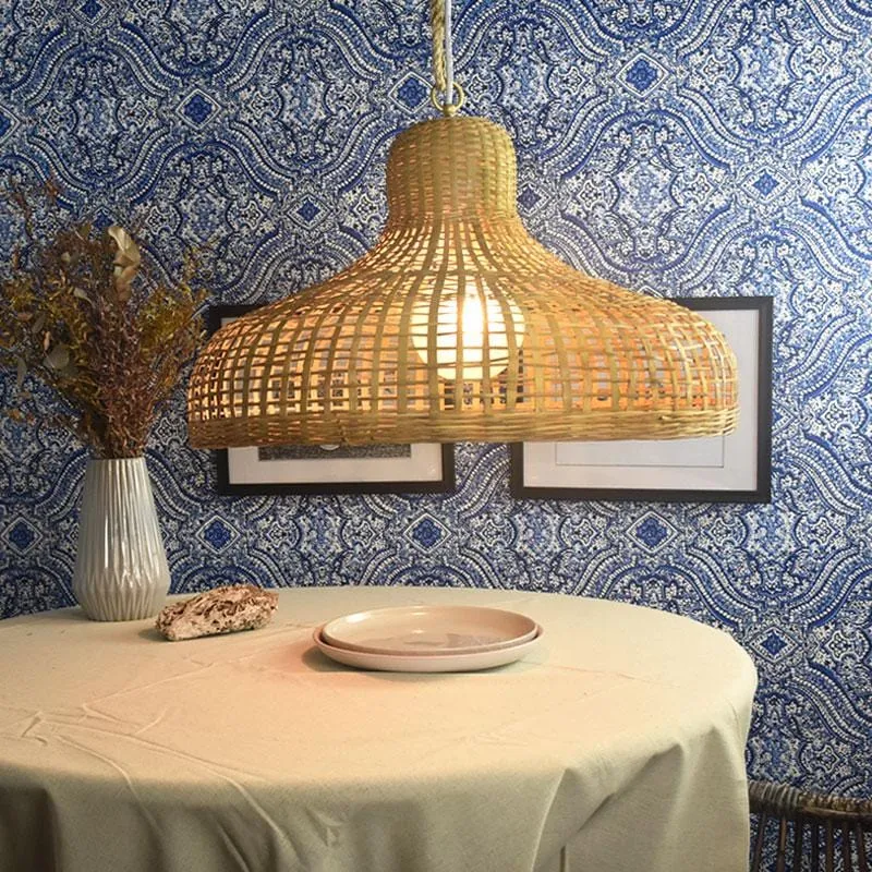 Bamboo Curved Rattan Pendant Light | Assorted Sizes