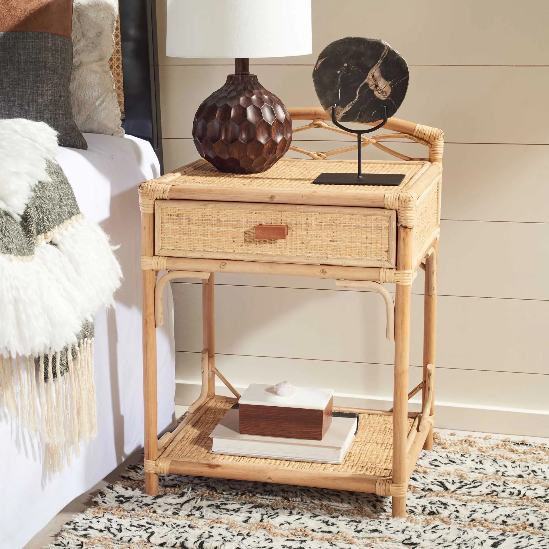Beaufort 1 Drawer 1 Shelf Nightstand Natural