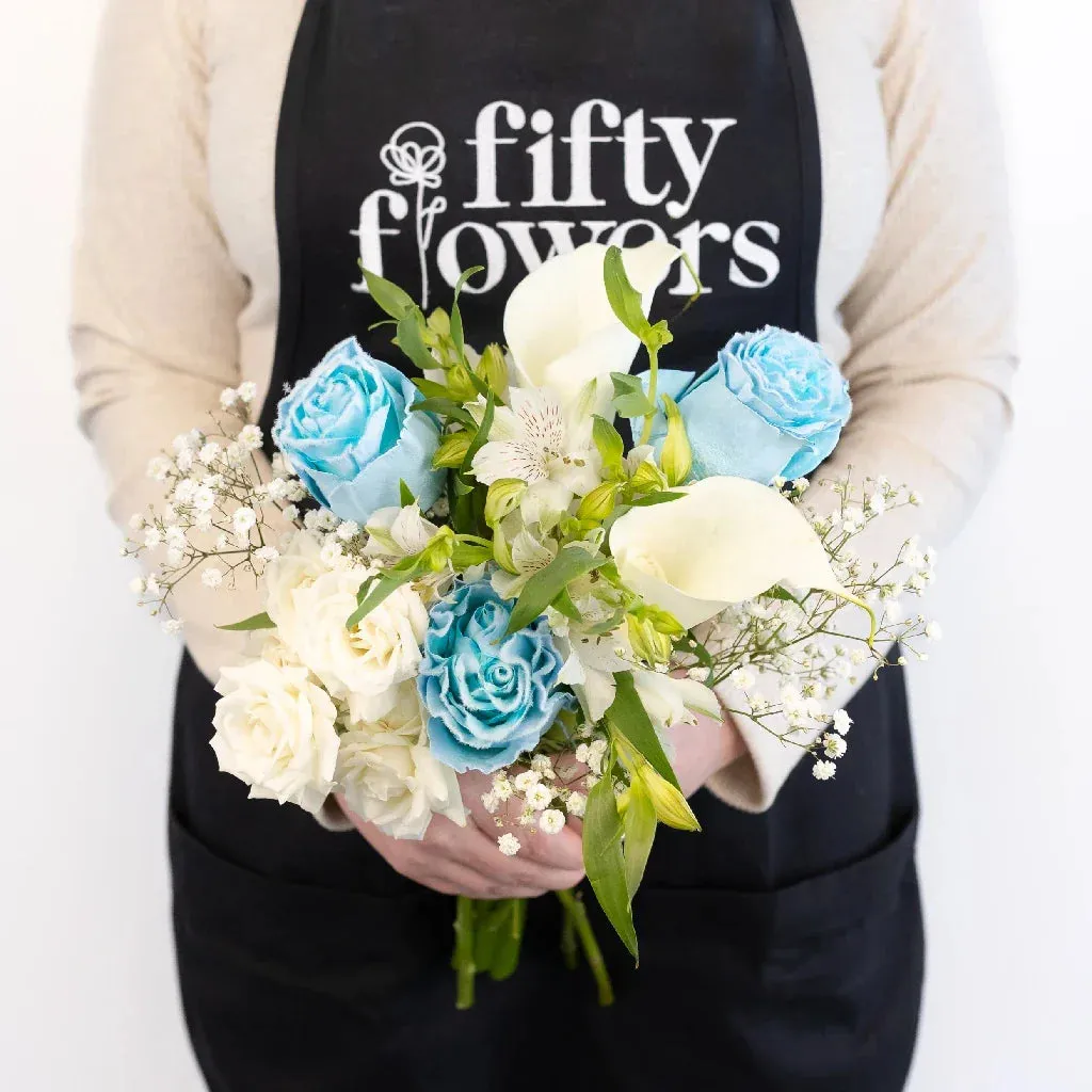 Blue Fuzzy Rose DIY Flower Kit