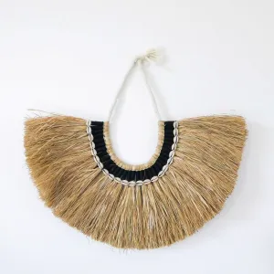 Boho Woven Raffia wall decor with sea shells