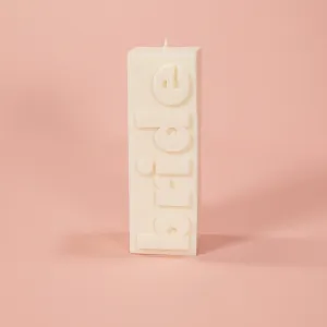 BRIDE Slogan Block Pillar Candle