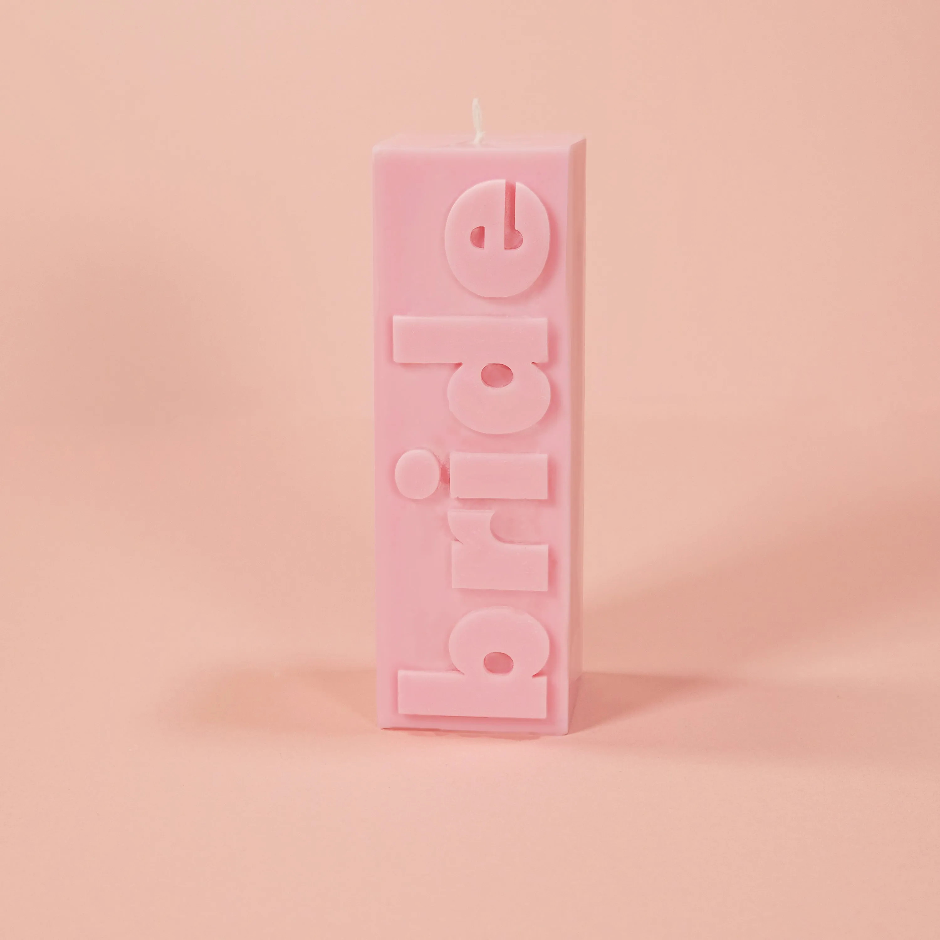 BRIDE Slogan Block Pillar Candle