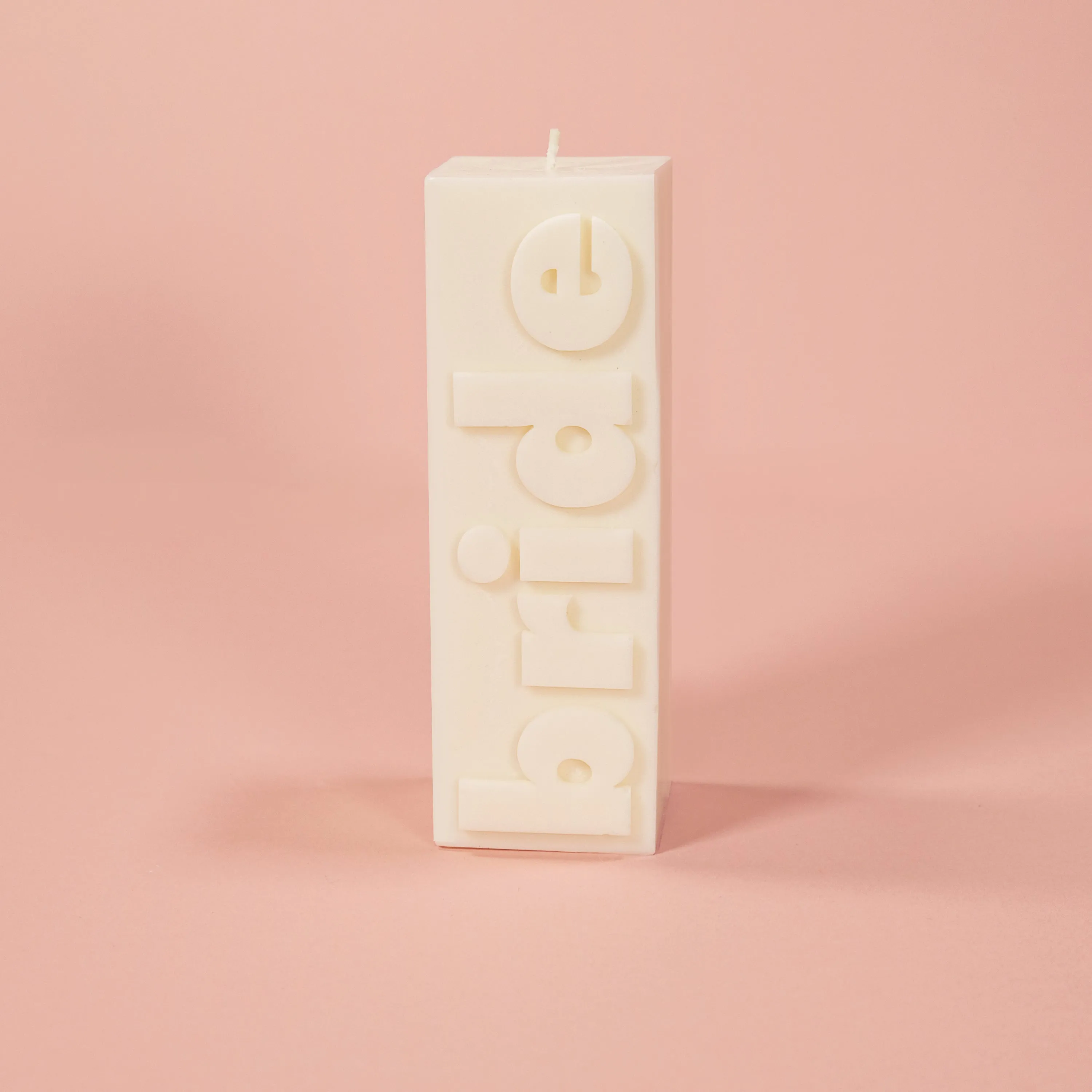 BRIDE Slogan Block Pillar Candle