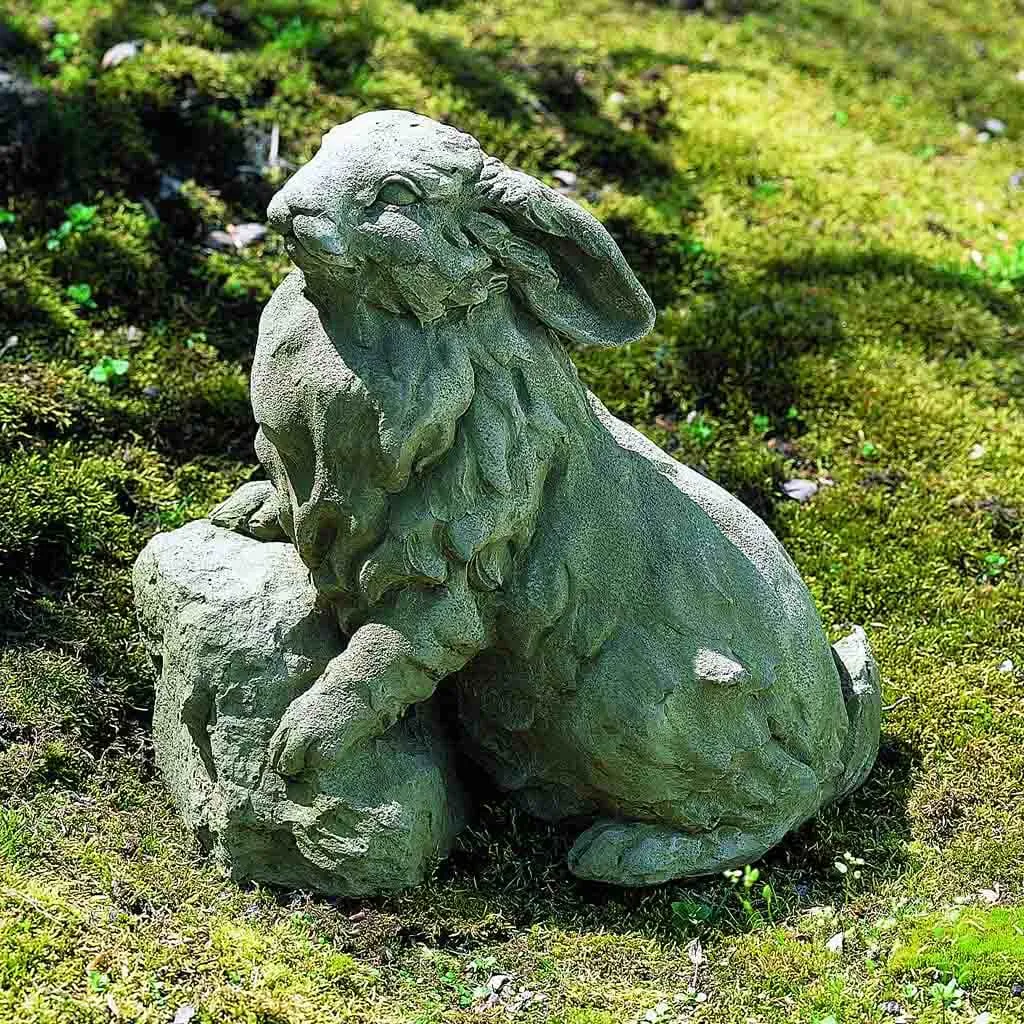 Campania International Rabbit on a Rock Statue