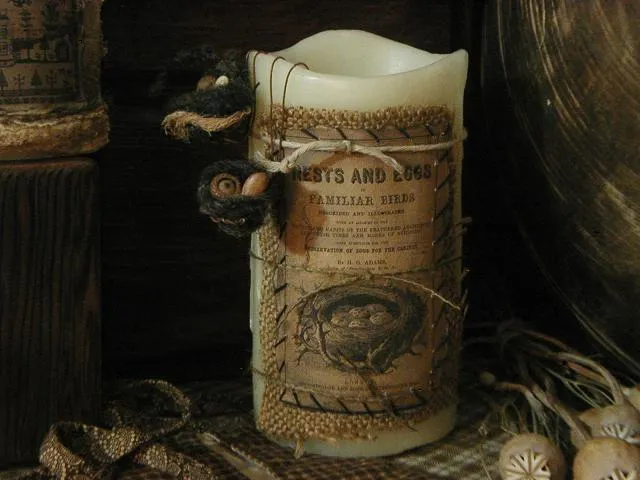 Candles Lit with Birds Nest Springtime Fun for Your Homestead