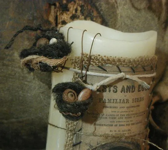 Candles Lit with Birds Nest Springtime Fun for Your Homestead