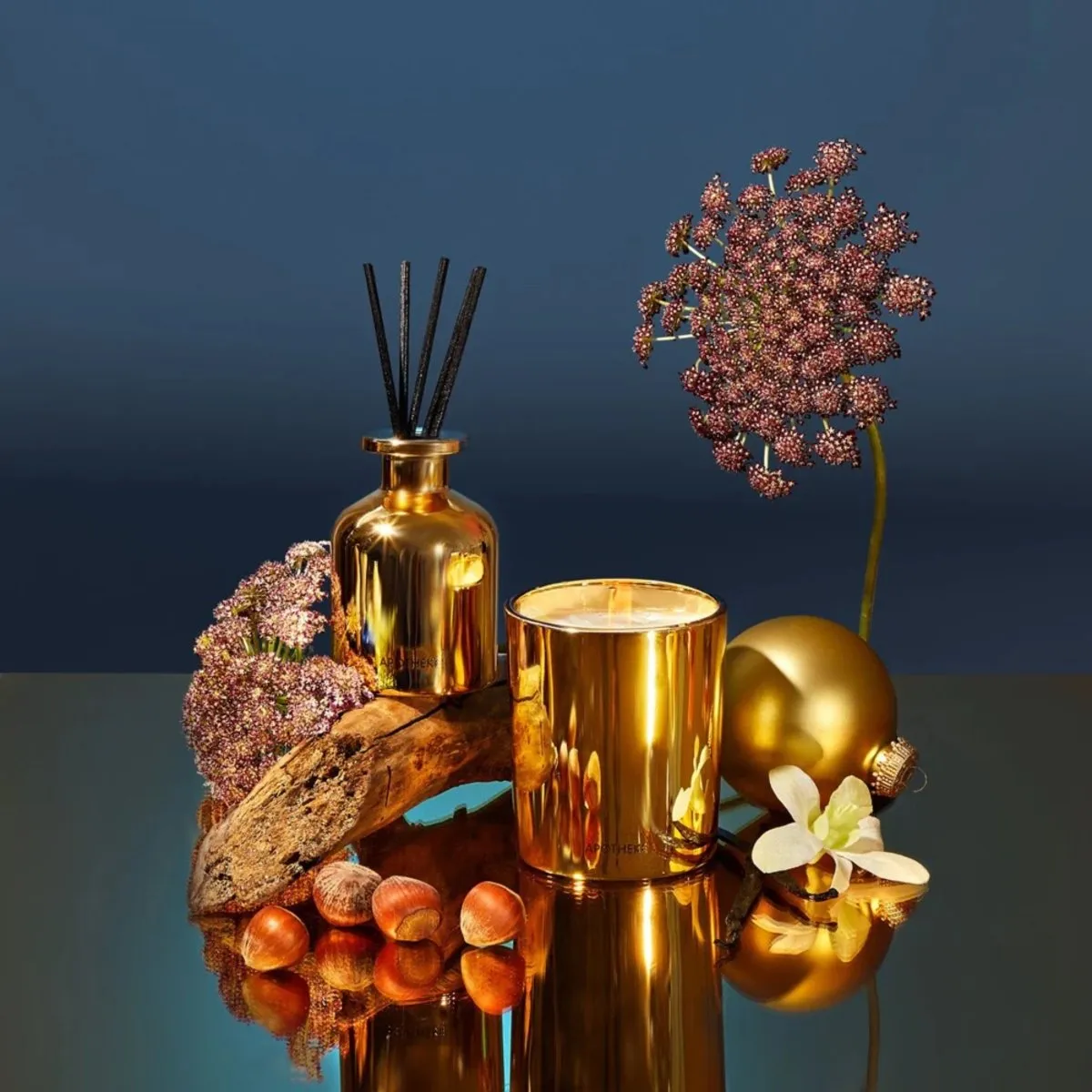 Cardamom Chestnut Mini Candle and Reed Diffuser Duo Set