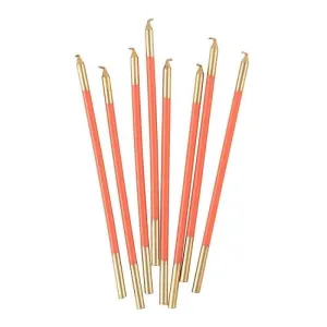 Caspari Slim Birthday Candles in Orange & Gold - 16 Candles Per Package