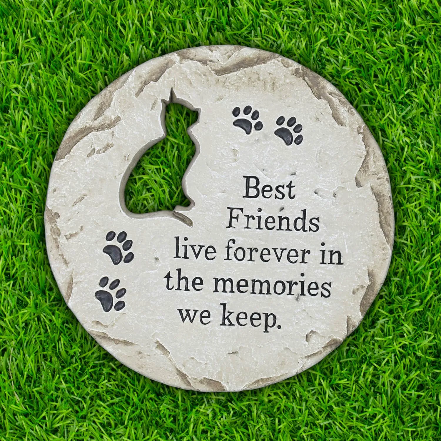 Cat Memorial Resin Garden Stepping Stone Marker, 12 Inches