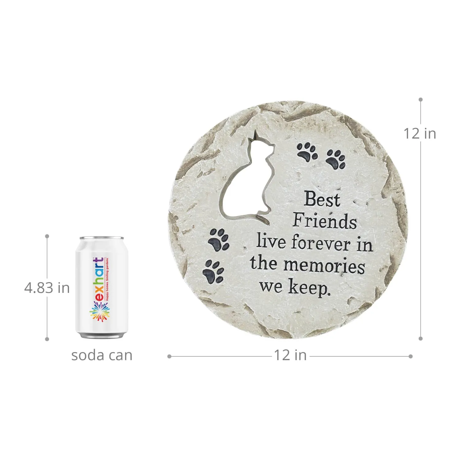 Cat Memorial Resin Garden Stepping Stone Marker, 12 Inches