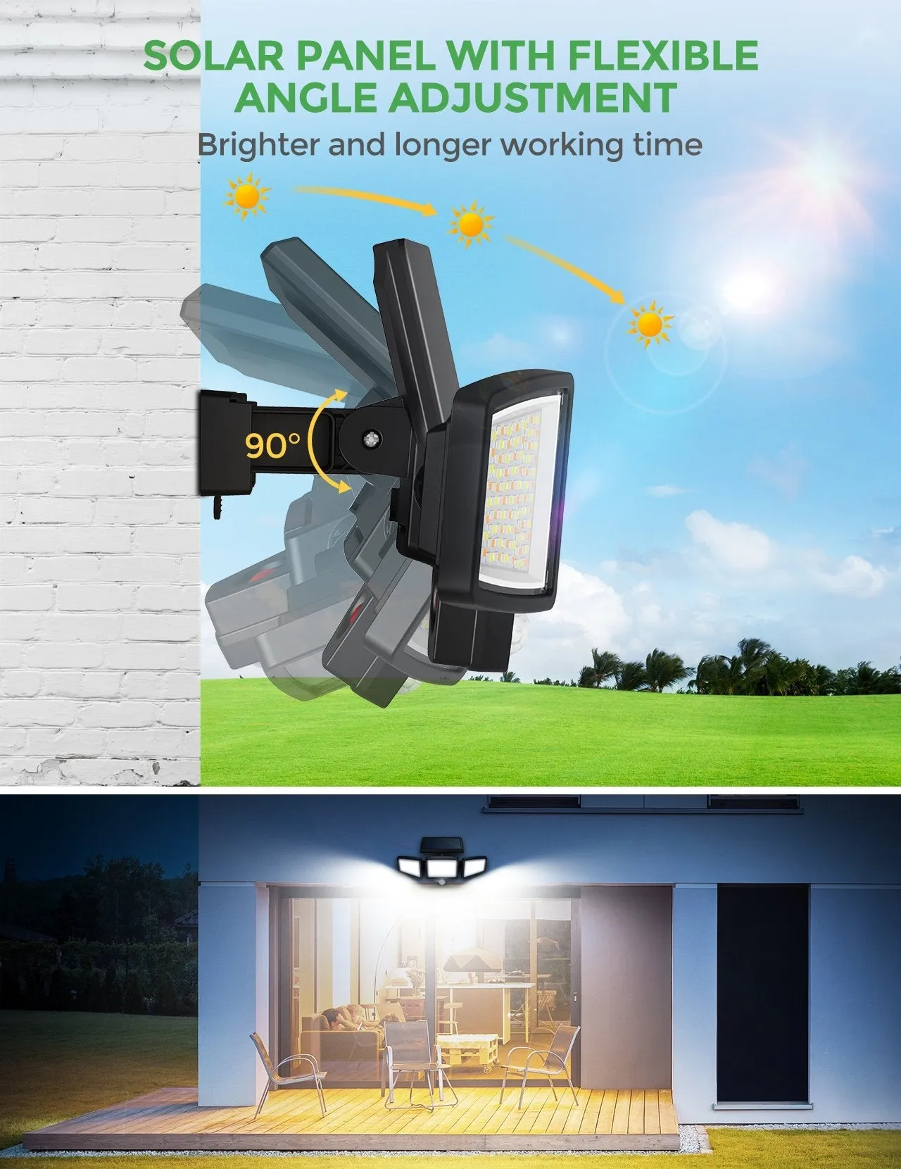 CD305 304 LED Solar Lights Outdoor 2 Pack