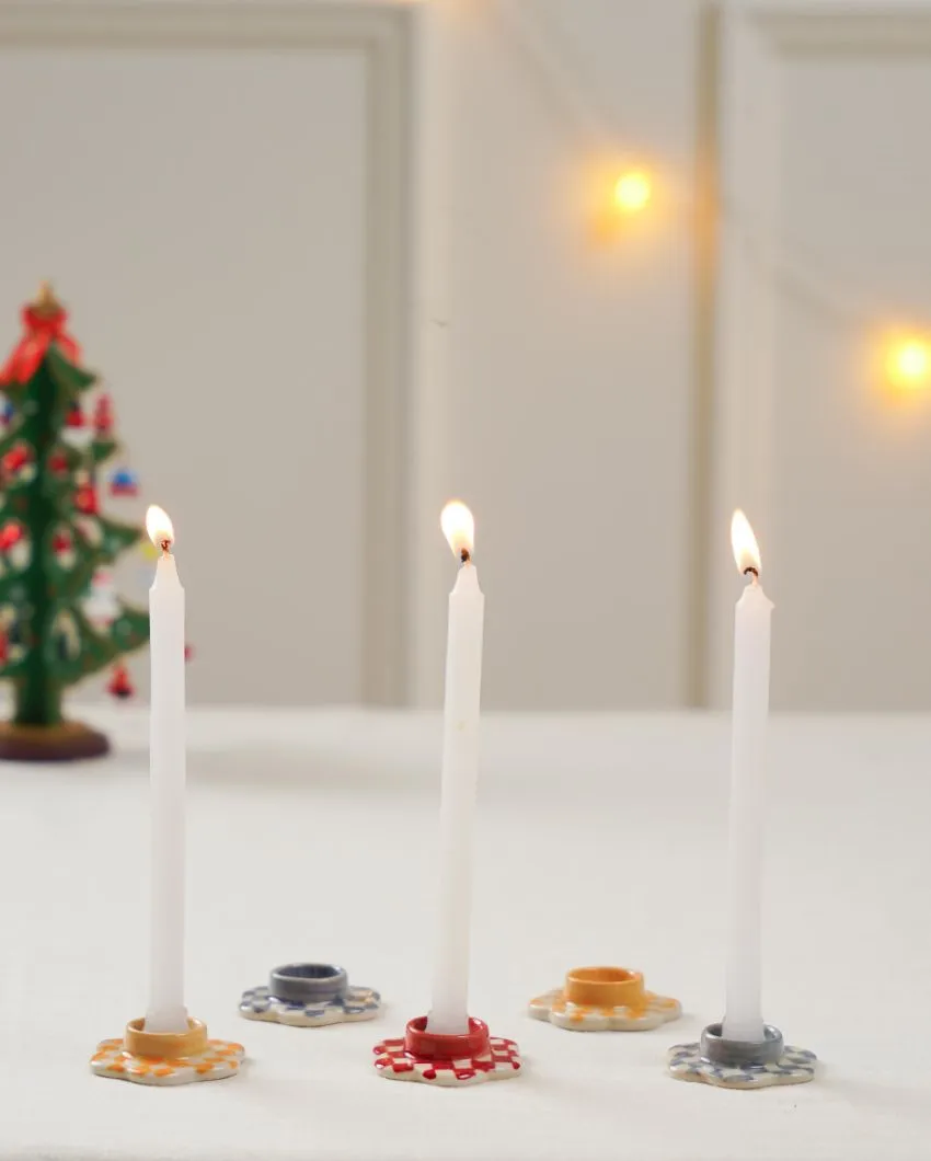 Ceramic Candle & Tealight Holders Set | 2.3 inches and 3.5 inches