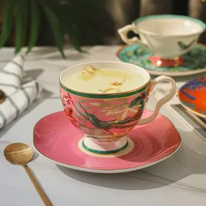 Charming European Porcelain Tea Set with Butterfly Design and British Elegance