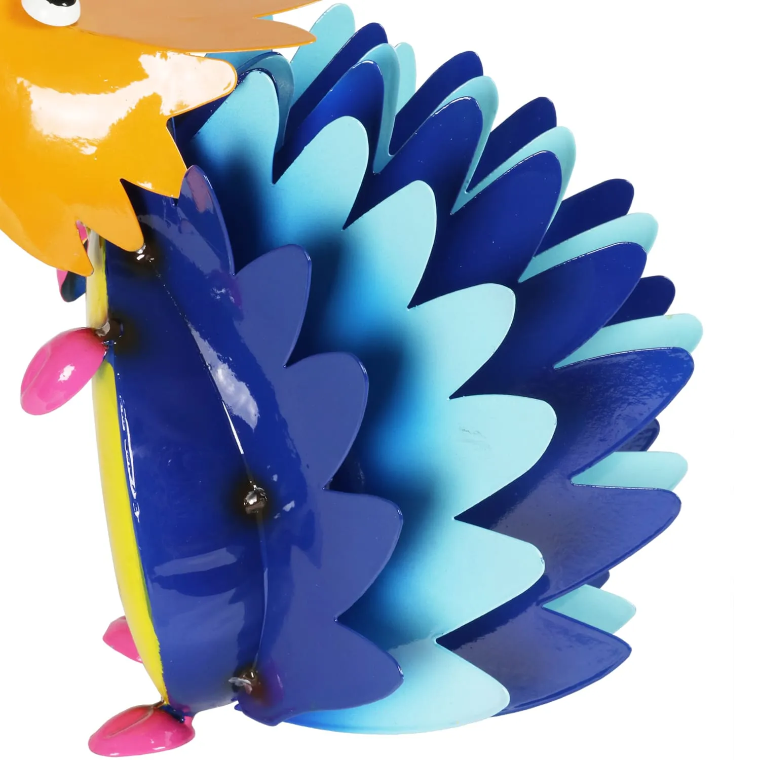 Colorful Metal Hedgehog Statuary, 8 Inch