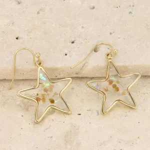 Cottage Floral Dried Flower Star Earring