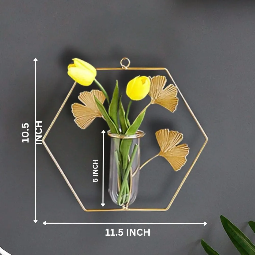 CraftVatika Home Decor items wall hanging Metal Wall Art Decorative Item for Home, Home Decoration Items,Living Room Balcony, Bedroom, Drawing Room, Set of 3 for Indoor Flowers Vases