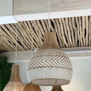 Cream Thalassa Rattan Pendant Light